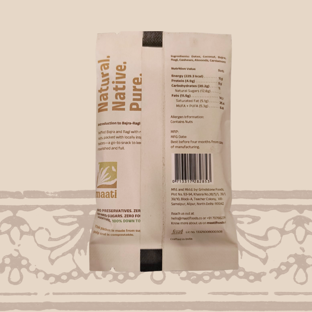 Bajra-Ragi Coconut-Cardamom Bar
