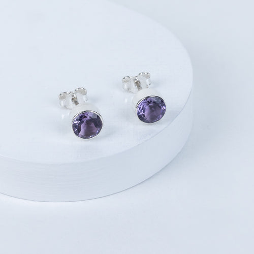 Amethyst Divine Orb Earrings in 92.5 Sterling Silver