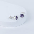 Amethyst Divine Orb Earrings in 92.5 Sterling Silver