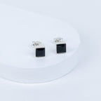 Black Onyx Regal Edge Earrings in 92.5 Sterling Silver