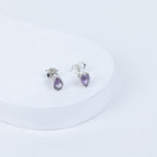 Amethyst Luxe Teardrop Earrings in 92.5 Sterling Silver