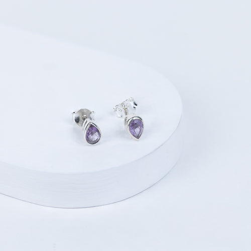 Amethyst Luxe Teardrop Earrings in 92.5 Sterling Silver