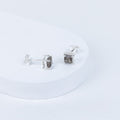Smokey Quartz Box Earrings in 92.5 Sterling Silver