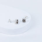 Smokey Quartz Box Earrings in 92.5 Sterling Silver
