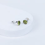 Perivibe Earrings in 92.5 Sterling Silver [Peridot round]