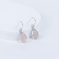 Rose Quartz Teardrop Danglings in 92.5 Sterling Silver