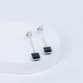 Black Tourmaline Chic Dangle Earrings in 92.5 Sterling Silver