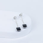 Black Tourmaline Chic Dangle Earrings in 92.5 Sterling Silver