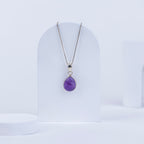 Amethyst Teardrop Pendant in 92.5 Sterling Silver