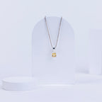 Citrine Radiant Frame Pendant in 92.5 Sterling Silver