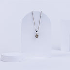 Smokey Quartz Ellipse Pendant in 92.5 Sterling Silver