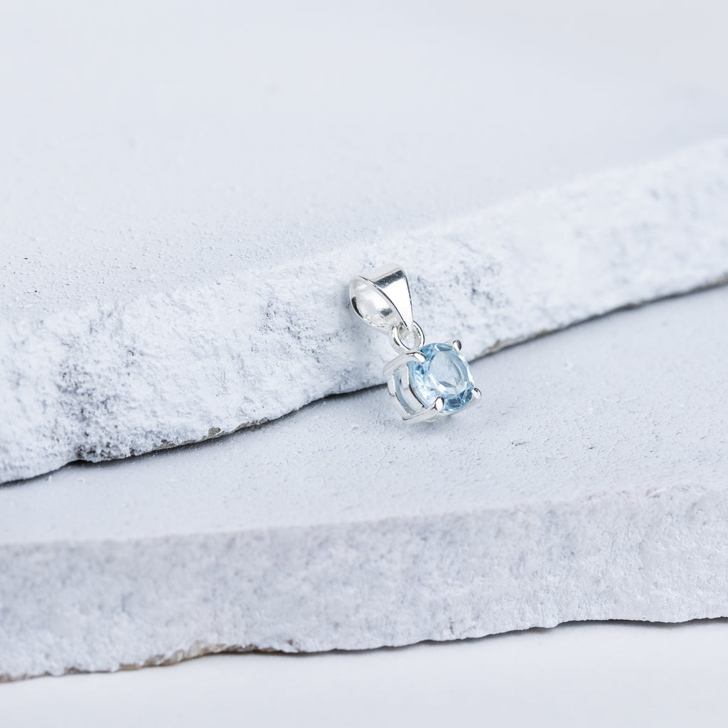 Blue Topaz Statement Pendant in 92.5 Sterling Silver