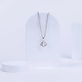 Exquisite 92.5 Sterling Silver White Clover Pendant in Mother of Pearl