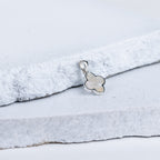 Exquisite 92.5 Sterling Silver White Clover Pendant in Mother of Pearl
