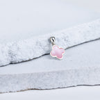 Exquisite 92.5 Sterling Silver Pink Clover Pendant in Mother of Pearl