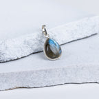 Laborodite Teardrop Pendant in 92.5 Sterling Silver