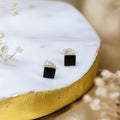 Black Onyx Regal Edge Earrings in 92.5 Sterling Silver