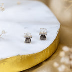 Smokey Quartz Box Earrings in 92.5 Sterling Silver