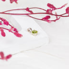Peridot Minimalist Halo Pendant in 92.5 Sterling Silver