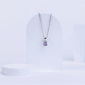 Amethyst Box Pendant in 92.5 Sterling Silver