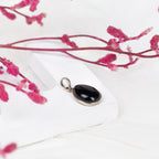 Black Tourmaline Teardrop Pendant in 92.5 Sterling Silver