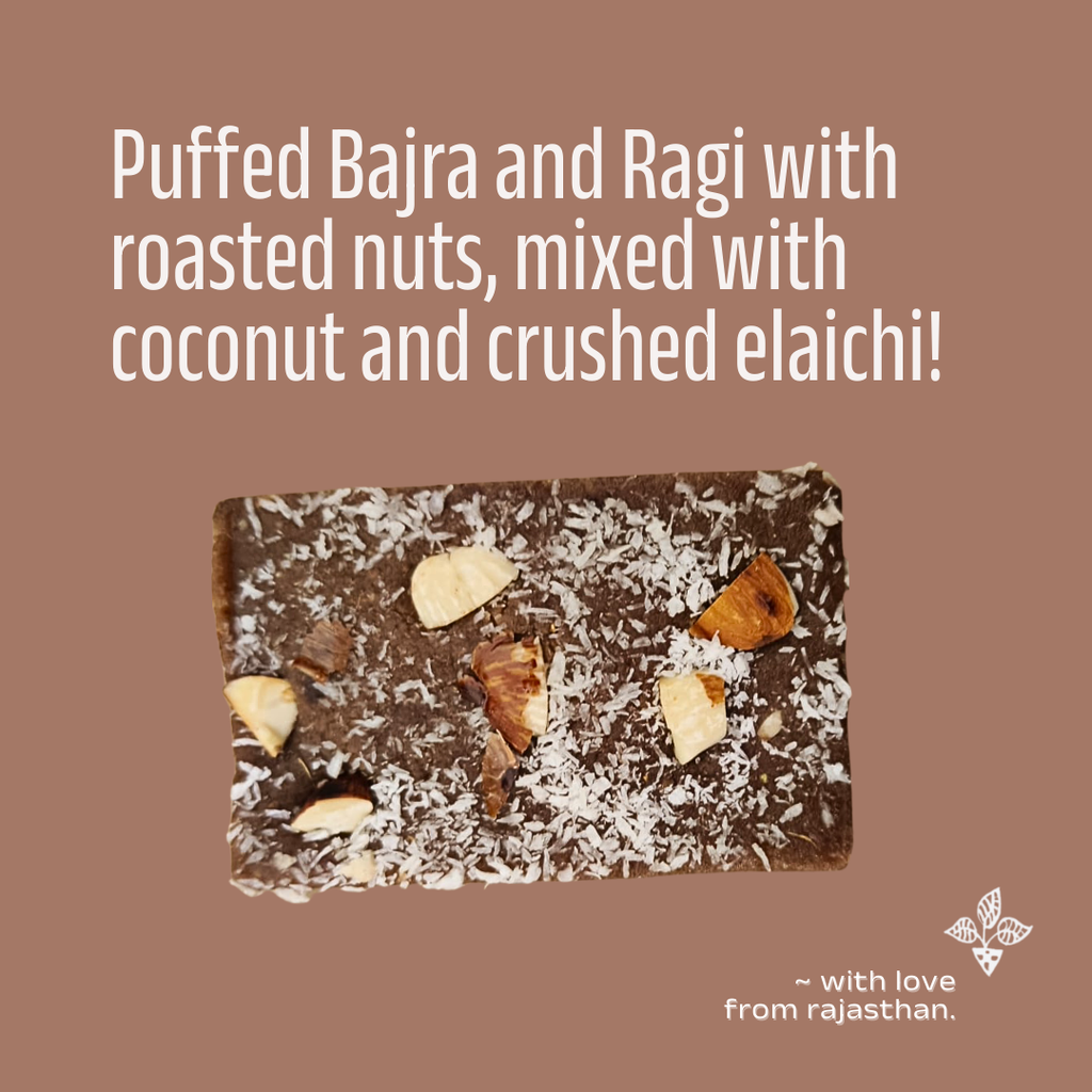 Bajra-Ragi Coconut-Cardamom Bar