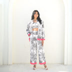 Noir Palm – Monochrome Tropical Co-ord Set