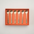 Pure brass dessert spoons | Set of 6 | Peony