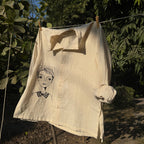 Handpainted  shirt , with Kantha embroidery