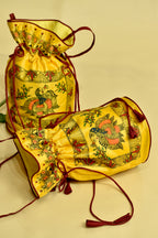 Symphony of Grace Silk Handpainted Madhubani Potli
