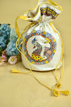 Divine Silk Handpainted Madhubani Potli