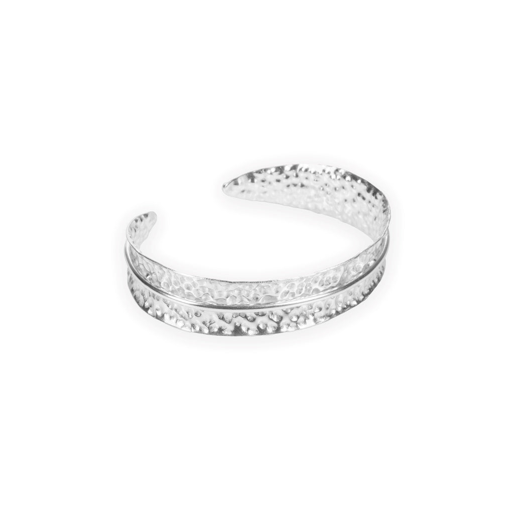 Dira Bangle Plain Silver Tone - Set of 2