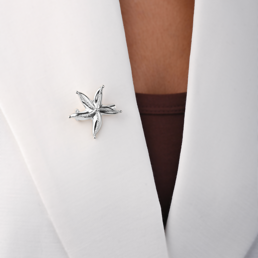 Sea Star Brooch Silver Tone