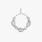 Knotty Link Necklace - Silver Tone