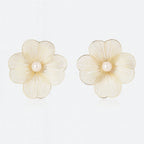 Flower Shaped Pearl Earrings