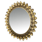 Amaya Decors Gold Foil Leaves Mirror (24x24x2 Inch)