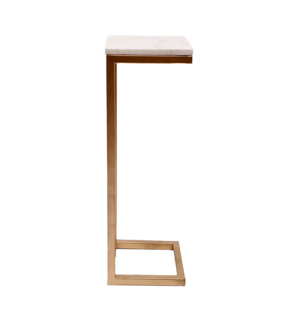 Amaya Decors L Shape Metal & Marble Table