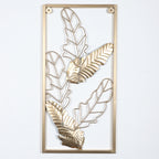 Amaya Decors Green & Gold Leaves Rectangular Wall Décor