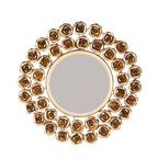Amaya Decors Gold Rose Mirror Set of 2 (15x15x1 Inch)