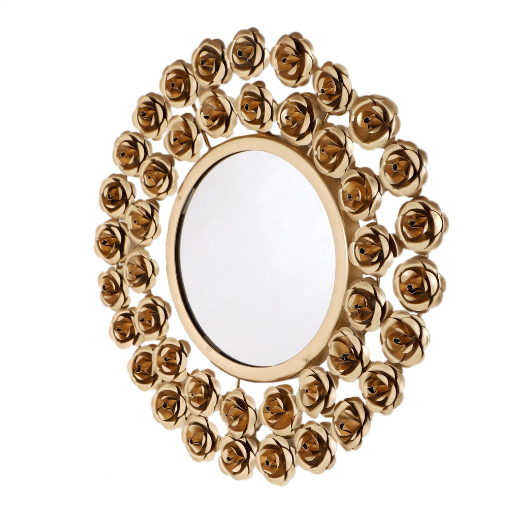 Amaya Decors Gold Rose Mirror Set of 2 (15x15x1 Inch)