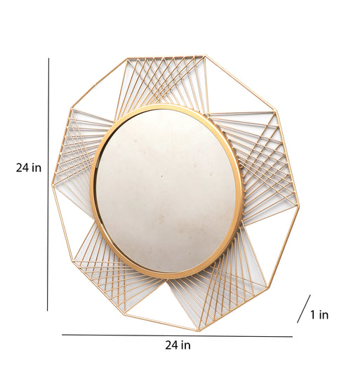 Amaya Decors Hexagon Lines Mirror (24x24x1 Inch)