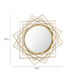 Amaya Decors Cross Lines Wired Wall Miror (24x24 inch)