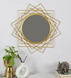 Amaya Decors Cross Lines Wired Wall Miror (24x24 inch)