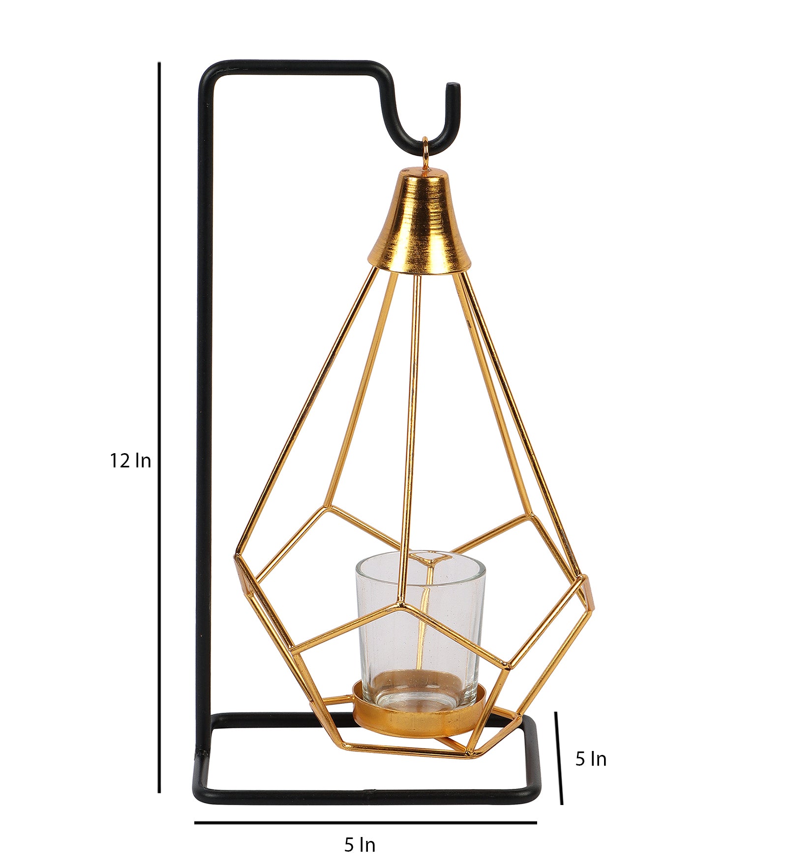 Amaya Decors Gold & Black Diamond Pendulam | Gold & Black | Iron with Powder Coating