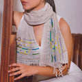 ivory rose linen scarf