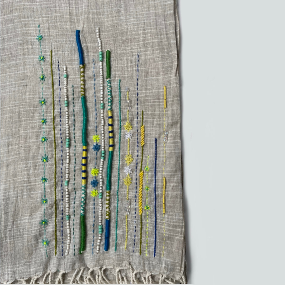 ivory rose linen scarf