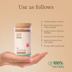 I'm Maatee Organic Lotus Powder 
Skin Transformation by Tightening Skin Texture, Scalp Revival by Reducing Excess Oil 
with Quercetin and Kaempferol