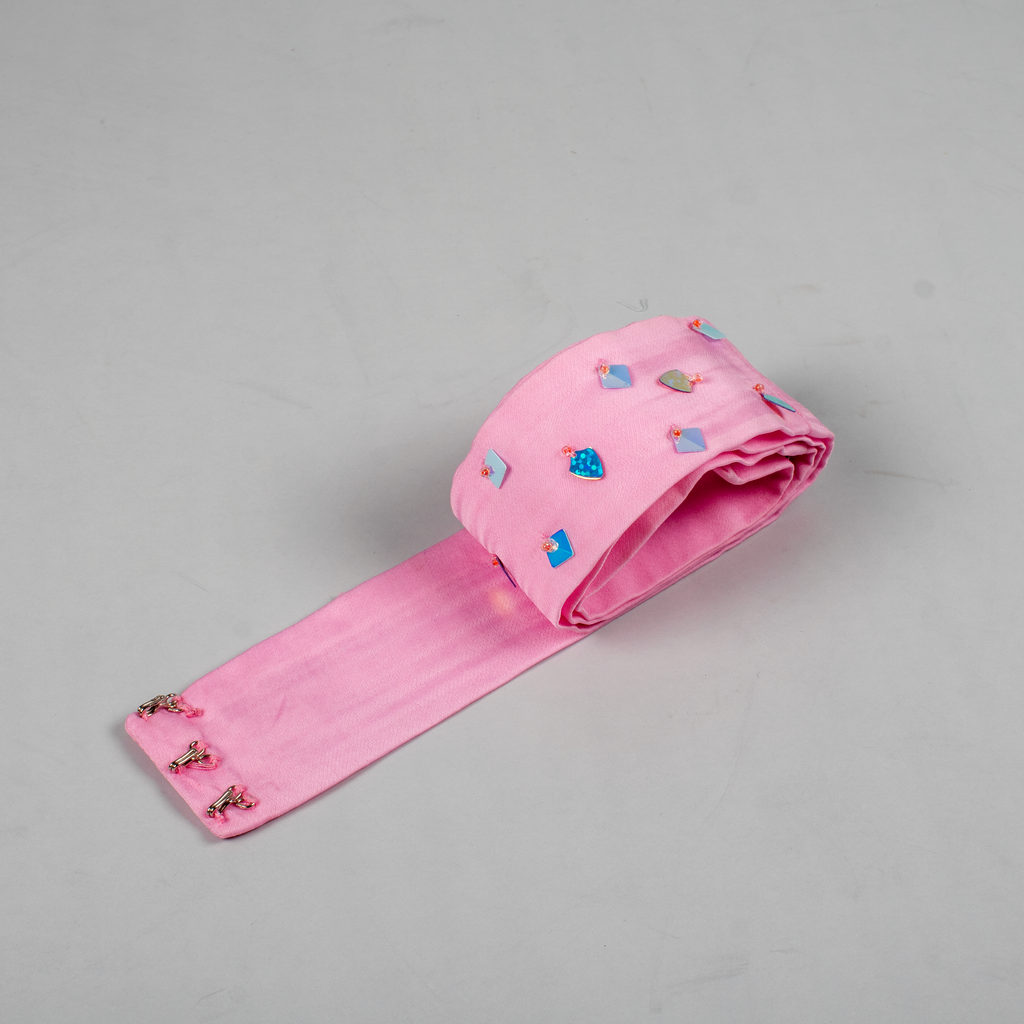 Blush Embroidered Belt