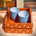 Pine Wood & MDF Lippan Mud & Mirror Work Tray Brick Red