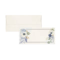 Blue Floral With Brown Border Metallic Money Envelopes (Set of 16)